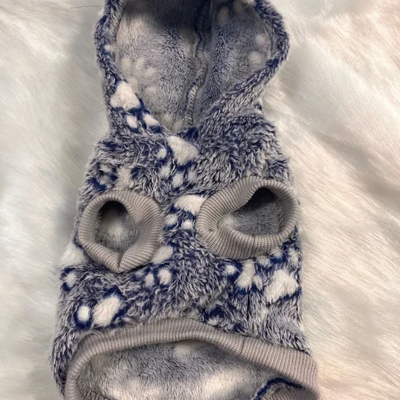 Source Unknown Cozy Gray and Blue Dog Hoodie - Picture 7 of 10